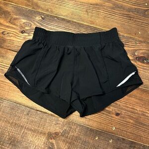 Low Rise Black Athletic Shorts With Lululemon Logo